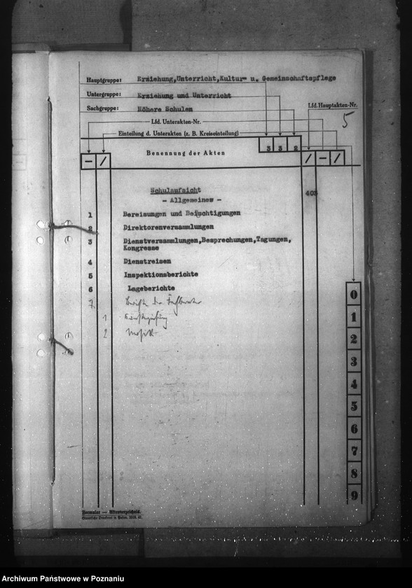 Obraz 9 z jednostki "Aktenplan der Heimoberschulen"