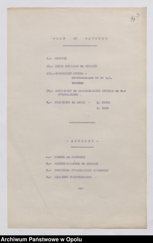 Obraz 5 z jednostki "Plan de Defense Division a 2 Brigades de Chasseurs Alpins/ /Plan obrony strefy Juliers oraz zarządzenia i instrukcje dotyczące okupacji Nadrenii/ t. II XII. 1918-I. 1919"