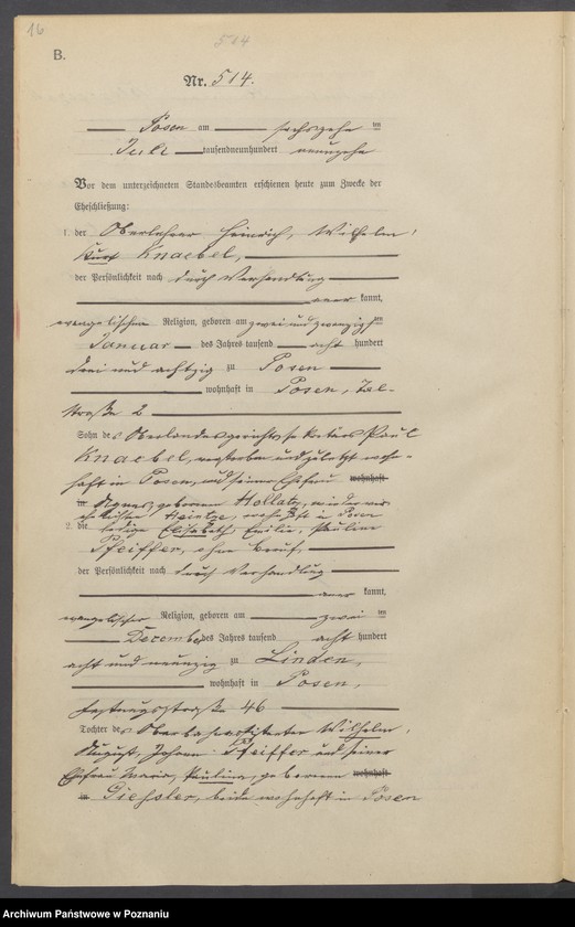 Obraz 18 z jednostki "Księga miejscowa małżeństw tom IV[Rejestr główny małżeństw]"