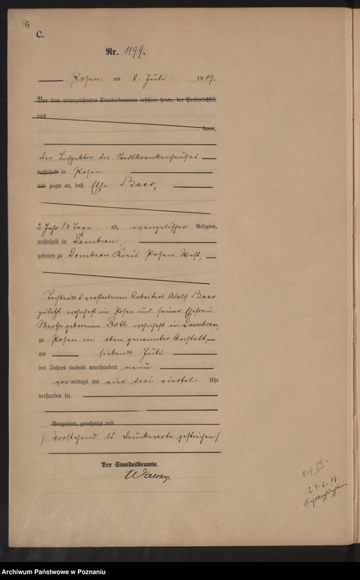 Obraz 8 z jednostki "Księga miejscowa zgonów tom III [Rejestr główny zgonów]"