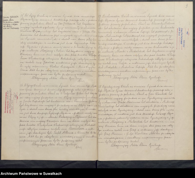 Obraz 7 z jednostki "[Księga akt urodzeń, małżeństw i zgonów parafii rzymskokatolickiej w Sejnach z 1921 roku]"
