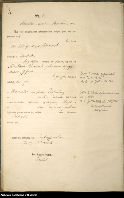 Obraz 5 z jednostki "Geburts-Haupt-Register Nr 1 - 86"