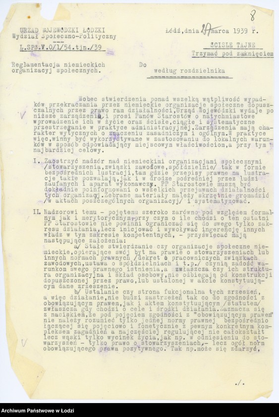 Obraz 11 z jednostki "[Okólniki w sprawie stowarzyszeń niemieckich]"