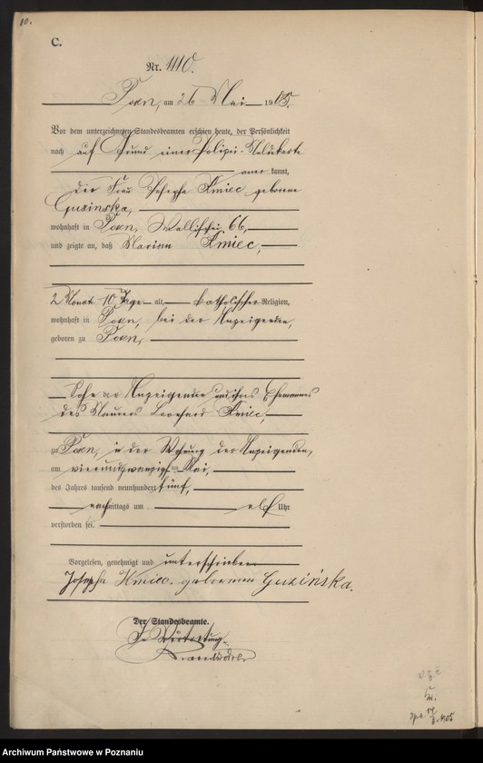 Obraz 12 z jednostki "Księga miejscowa zgonów tom III"