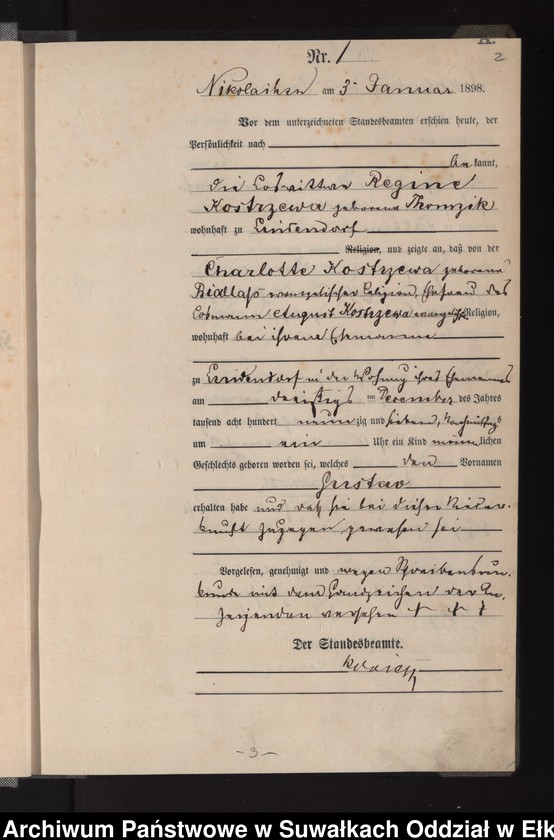 image.from.unit.number "Geburts-Haupt-Register des Königlichen Preussischen Standes-Amtes Nikolaiken Kreis Sensburg"