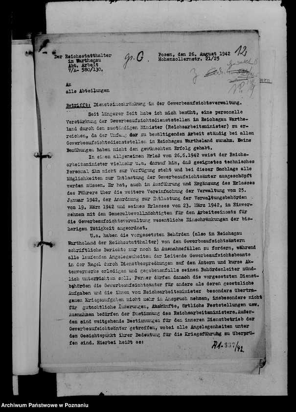 Obraz 16 z jednostki "Organisation der Behörde Wirtschaftsführung"