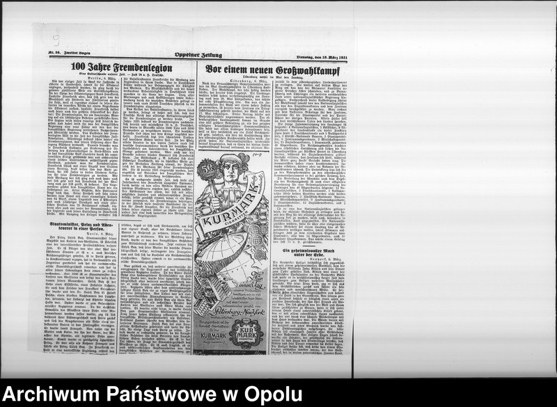 Obraz 11 z jednostki "[Wypisy z ksiąg metrykalnych parafii opolskiej, artykuły prasowe i materiały rękopismienne dotyczące historii Opola, cechów opolskich, polskiej wojny sukcesyjnej z lat 1733-1738]"