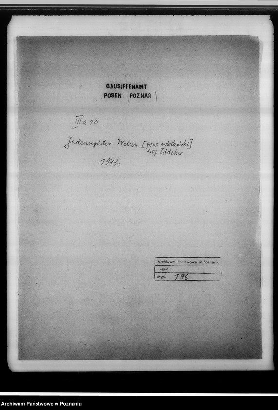 Obraz 4 z jednostki "Judenregister Welun [powiat wieluński, województwo łódzkie]"