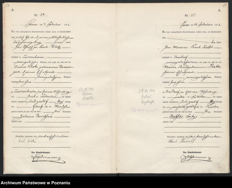 Obraz 20 z jednostki "Księga miejscowa urodzeń [Rejestr główny urodzeń]"