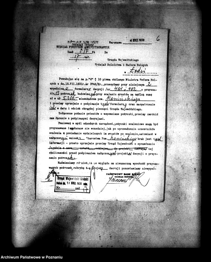 Obraz 9 z jednostki "Przyznanie pomocy kredytowej uczestnikom scalania gruntów wsi Nowa Wieś powiatu konińskiego"