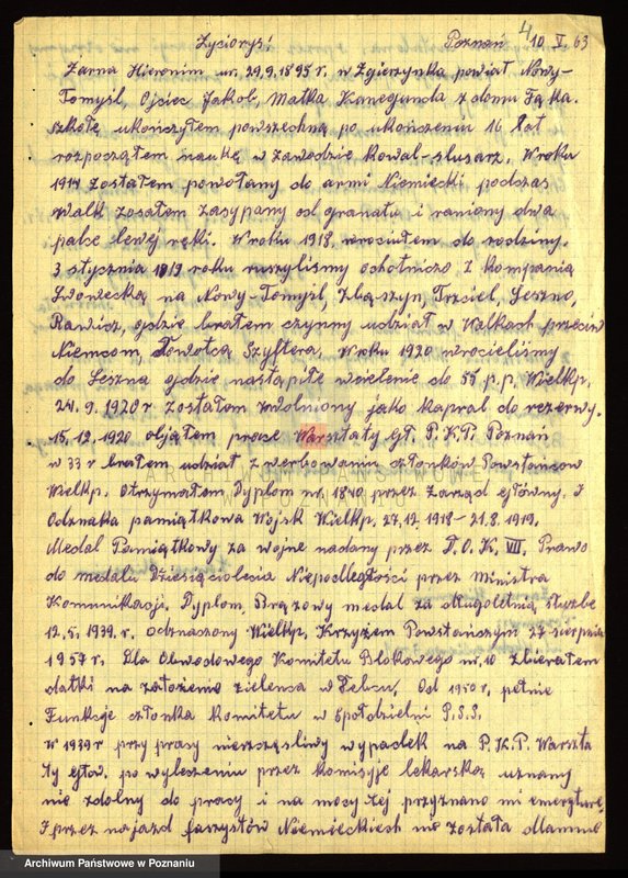 Obraz 16 z jednostki "Życiorysy powstańców wielkopolskich: Ż - /Żak Kazimierz - Żyto Franciszek/."