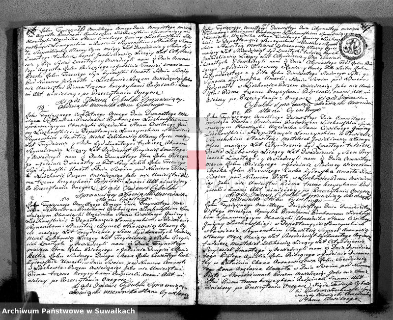 Obraz 19 z jednostki "Akta Umarłych od pierwszego Maia Roku Tysiącznego Osimsetnego Osmego Parafij Liszkowskiey"