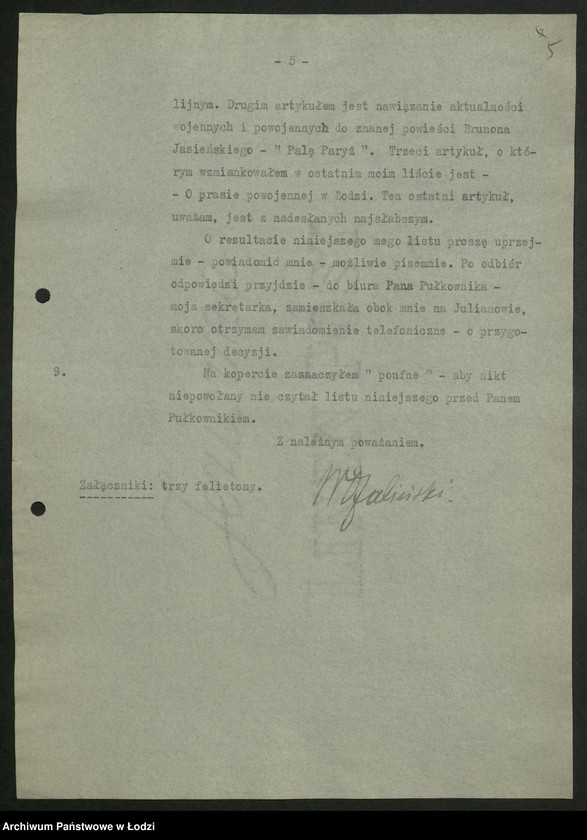 Obraz 6 z jednostki "Korespondencja [I sekretarza; skargi, dyrektywy, zaświadczenia]"