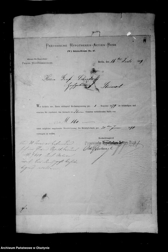 image.from.unit.number "/Akten betr. Geldgeschäfte der Lehndorff mit der Preuss. Hypotheken- Aktien- Bank, Berlin/"