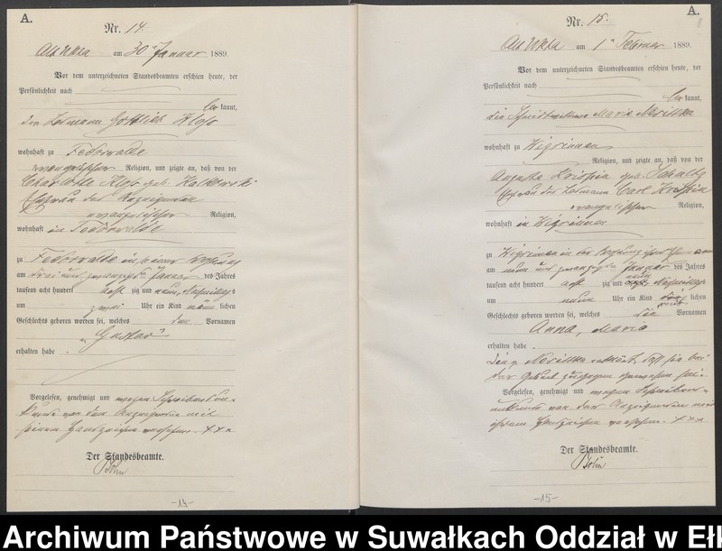 image.from.unit.number "[Geburts-Haupt-Register des Königlichen Preussischen Standes-Amtes Ukta Kreis Sensburg]"