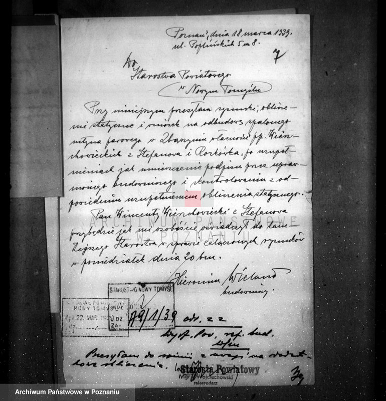 Obraz 11 z jednostki "Udzielenie zezwolenia na urządzenie młyna parowego W. i A. Wierzchowieckich w Zbąszyniu, pow. nowotomyski"