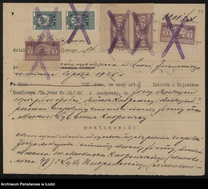 Obraz 16 z jednostki "Markus i Lejb bracia Karpowscy – sprzedaż sukna i kartu"