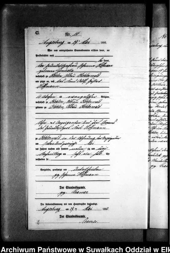 image.from.unit.number "Sterbe-Neben-Register des Preussischen Standes-Amtes Kehlen Kreis Angerburg"