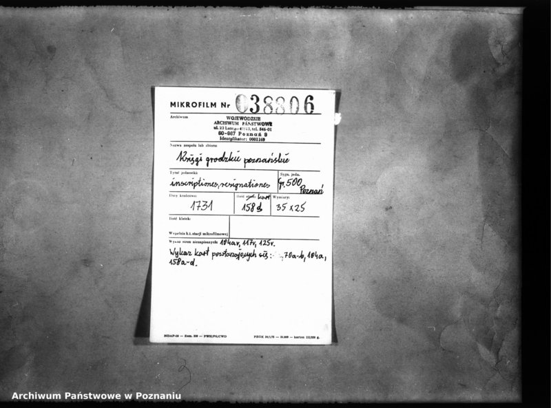 Obraz 2 z jednostki "Inscriptiones, resignationes [protocollon]"