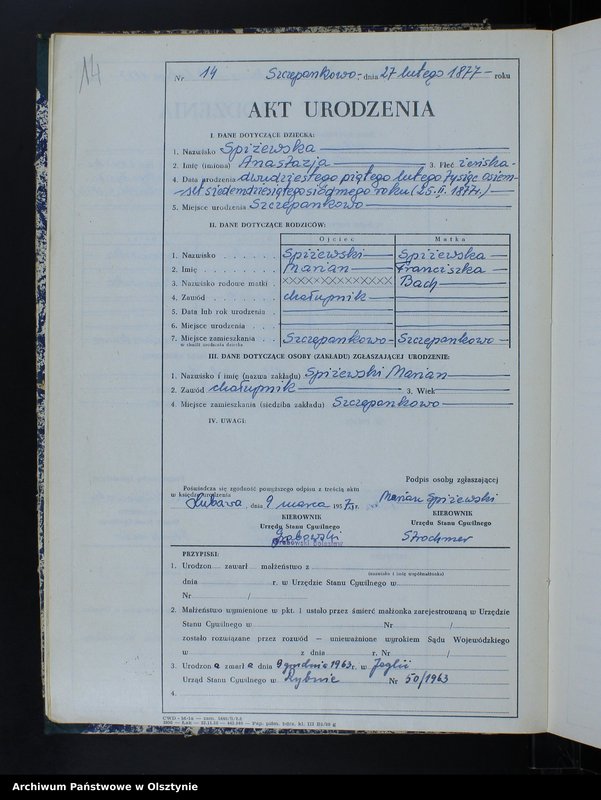 image.from.unit.number "Księga urodzeń Nr 1 - 68,1 - 80,1 - 76,1 - 79 i 1 - 77 /bez 1880,81 i 83/ /przepisana w języku polskim z oryginału niemieckiego w dniach 9.03.21.03.1957/"