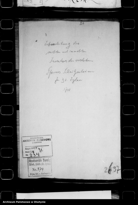 image.from.unit.number "Erbteilung unter die Erben des seeligen Schintzenbäumers, Pfarrers in Deutsch Eylau"