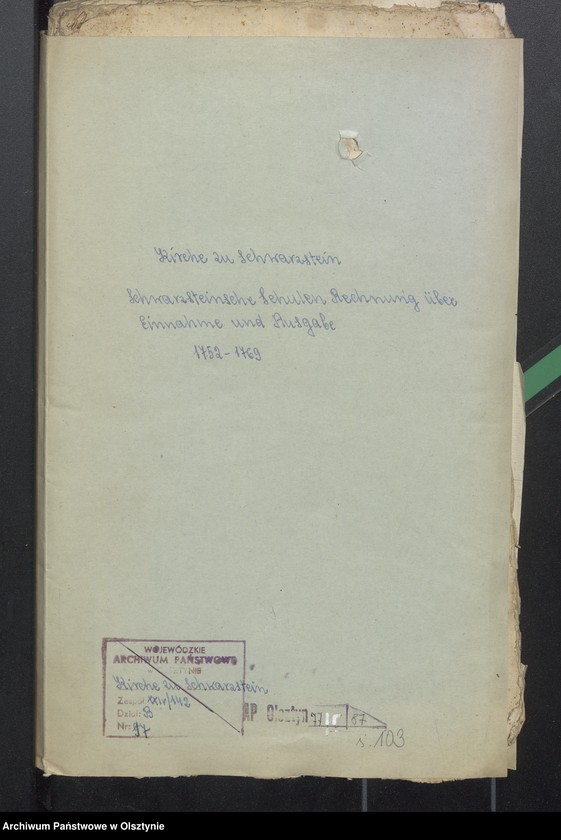 image.from.unit.number "Schwarzsteinsche Schulen Rechnung über Einnahme und Ausgabe"