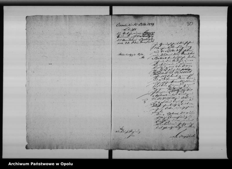 Obraz 20 z jednostki "Acta des Magistrats zu Oppeln betreffend die Anlage einer Bierbrauerei in dem sub No 35 vor dem Oderthore hierselbst belegenen Hause"