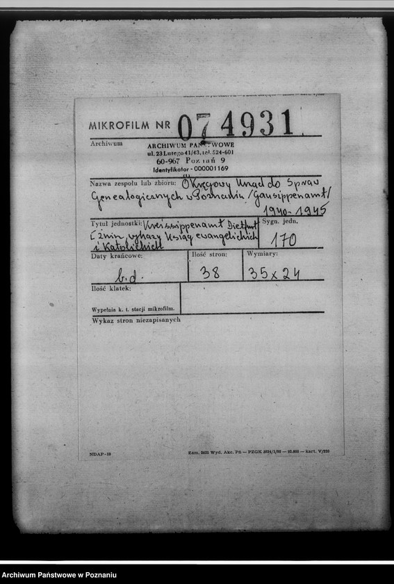 image.from.unit.number "Kreissippenamt Dietfurt [Żnin, wykazy ksiąg ewangelickich i katolickich]"