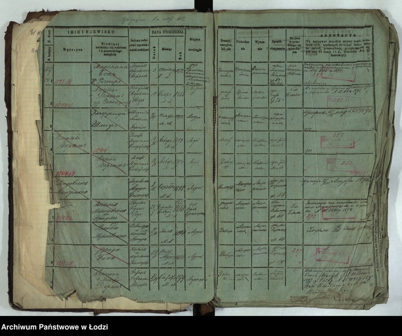 Obraz 7 z jednostki "Księga ludności stałej Łódź - cyrkuł III i IV nr 1071-1137"