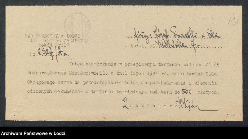 Obraz 20 z jednostki "Józef Psarski i S-ka- zakład ogrodniczy"