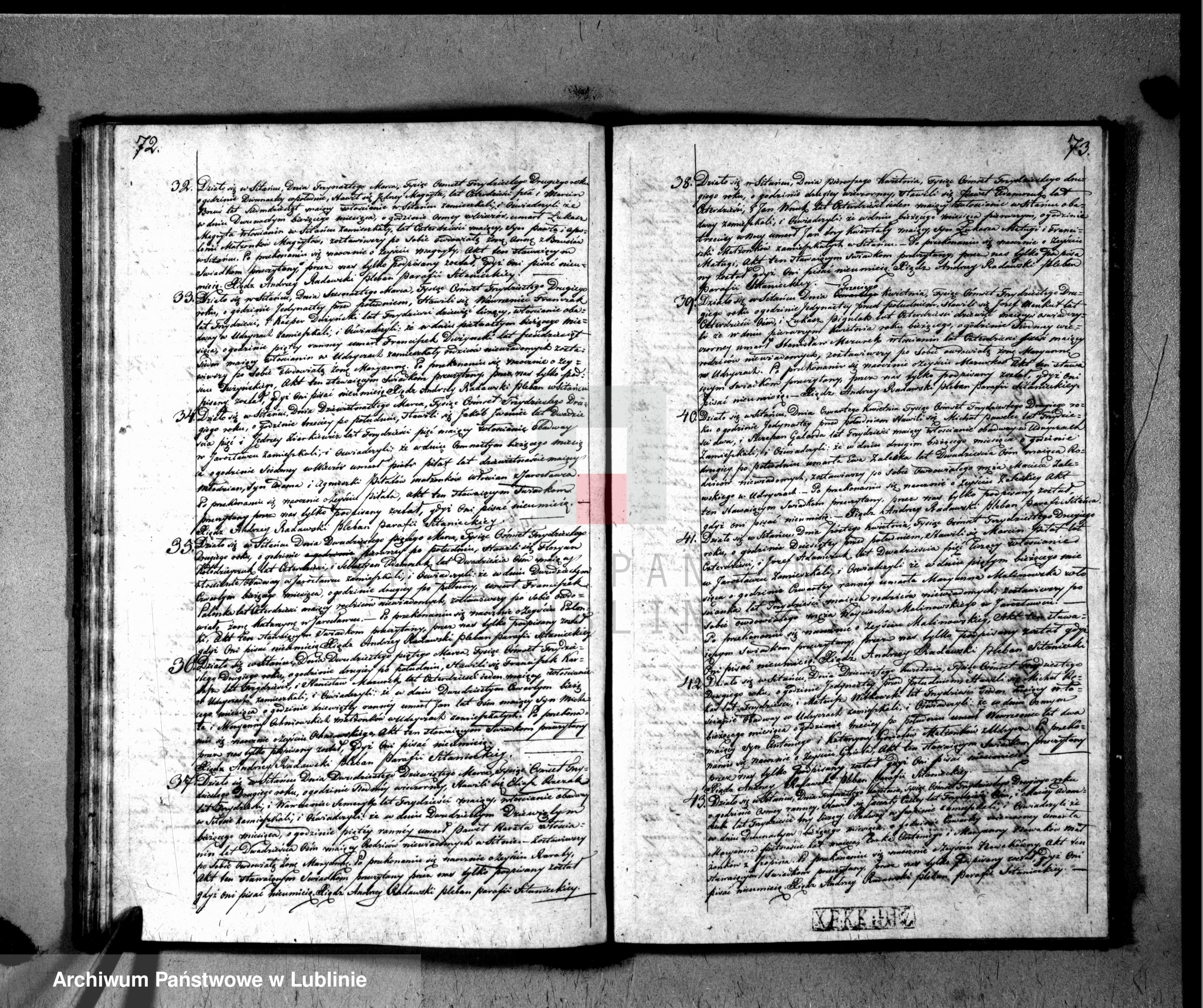 Skan z jednostki: Księga urodzeń, małżeństw i zgonów