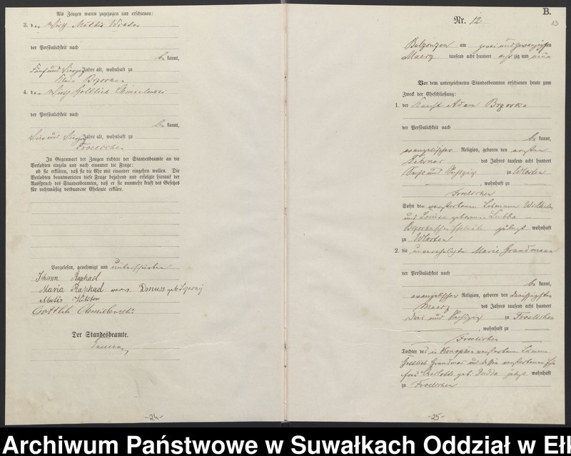 image.from.unit.number "Heiraths-Haupt-Register des Königlichen Preussischen Standes-Amtes Belzonzen Kreis Johannisburg"