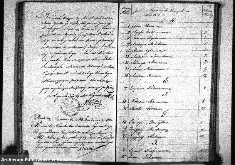 image.from.unit.number "Duplikat Aktu Urodzonych, Zmarłych i Zaślubionych Sekty Filiponów w Gminie Sejwy Powiecie Sejneńskim, Gubernii Augustowskiej za Rok 1844"