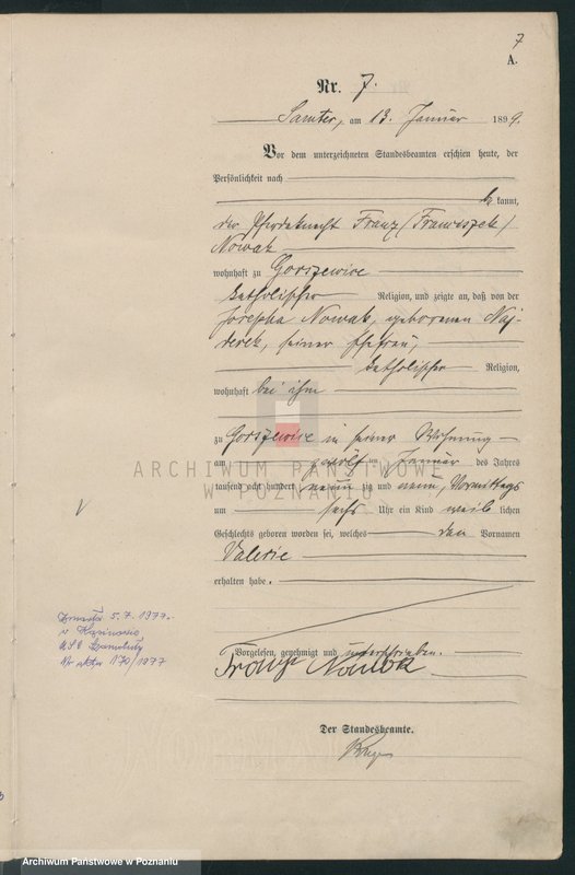 Obraz 10 z jednostki "Geburts-Haupt-Register"