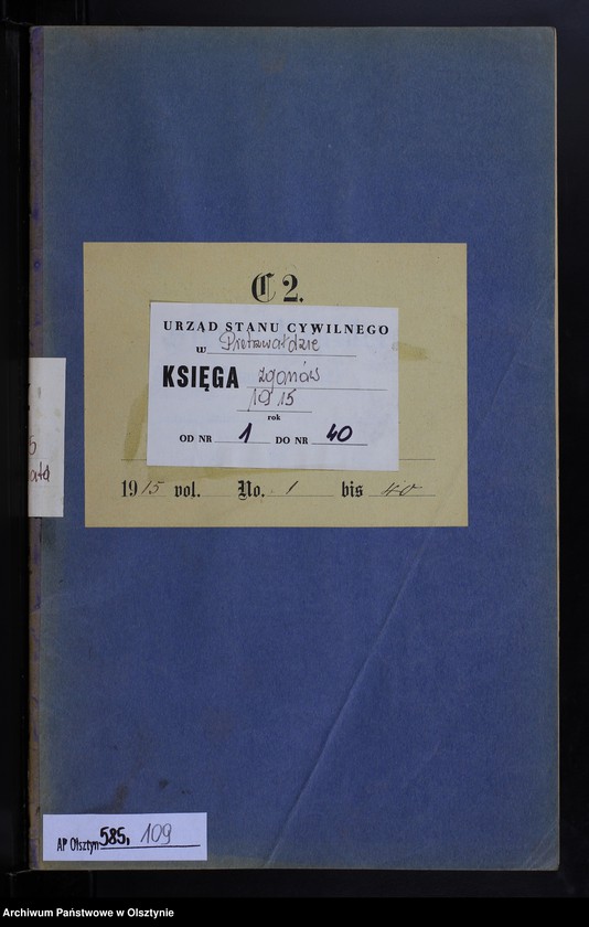 Obraz 2 z jednostki "Sterbe-Haupt-Register Nr 1 - 40"