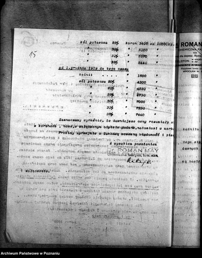 Obraz 19 z jednostki "Sprawy szczegółowo-administracyjne Sztuczne nawozy potasowe"