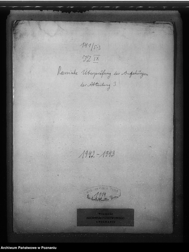 Obraz 4 z jednostki "Rassische Überprüfung der Angehörigen der Abteilung 3"