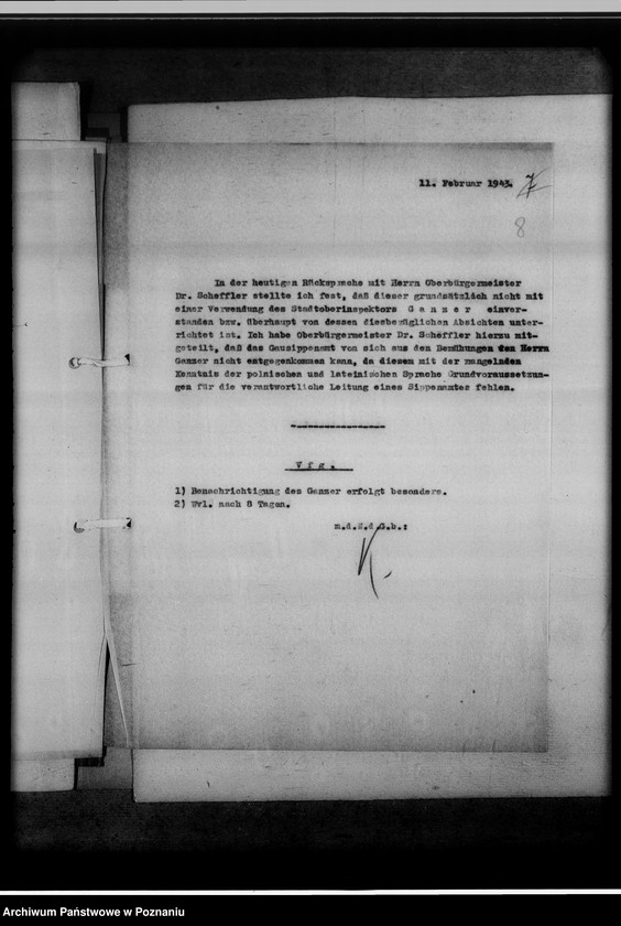 Obraz 12 z jednostki "[Korespondencja w sprawach organizacyjnych i obsady personalnej] Gausippenamt Posen [Poznań]"