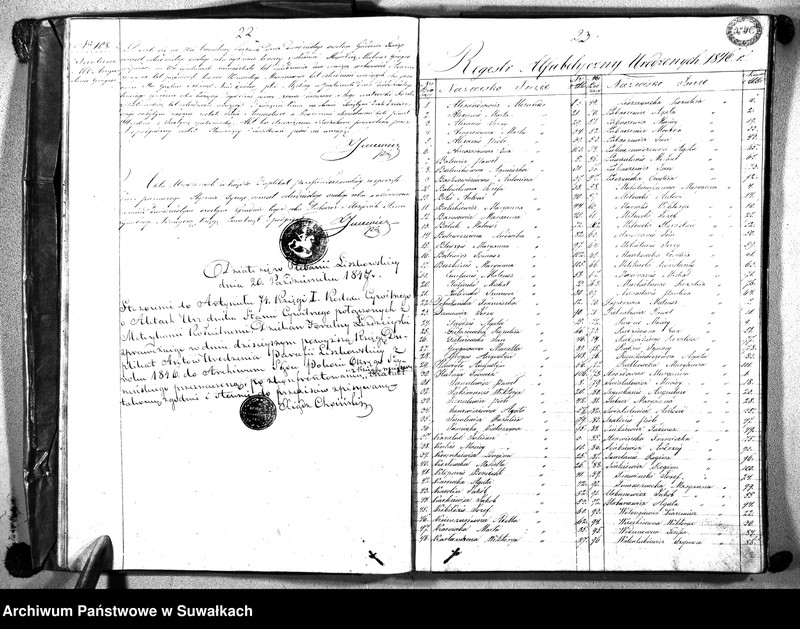 image.from.unit.number "Księga Duplikat Urodzonych, Zmarłych i Zaślubionych Parafii Liszkowskiej w Powiecie Seyneńskim Gubernii Augustowskiey Rok 1846"