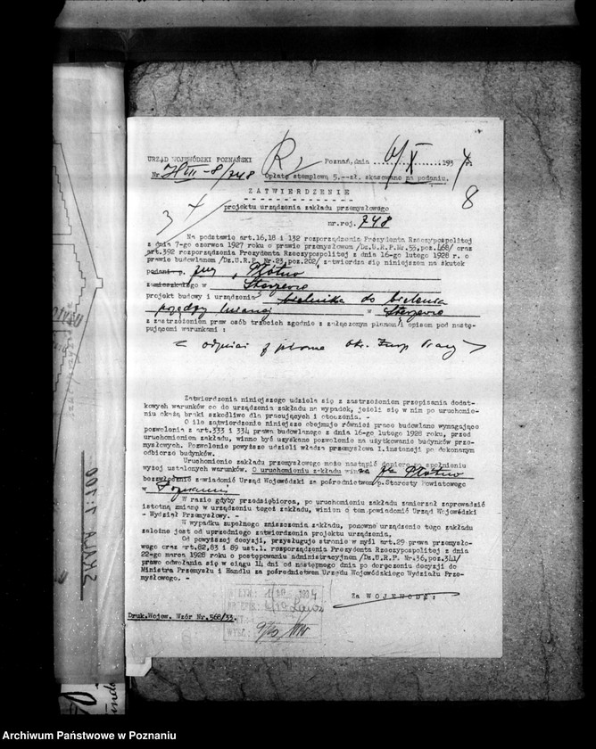 Obraz 14 z jednostki "Zatwierdzenie zakładu przemysłowego Płótno Spółka Firma Płótno Stęszew powiat poznański"