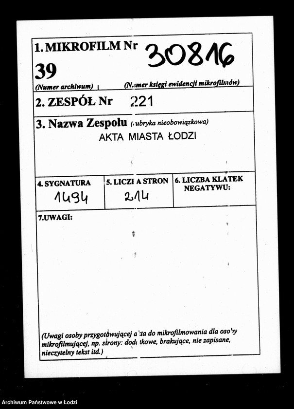 Obraz 2 z jednostki "Manuał przychodu i wydatku - regestr funduszów przechodnich, regestr forszusów i zaległości kasy m. Łodzi na r. 1850"