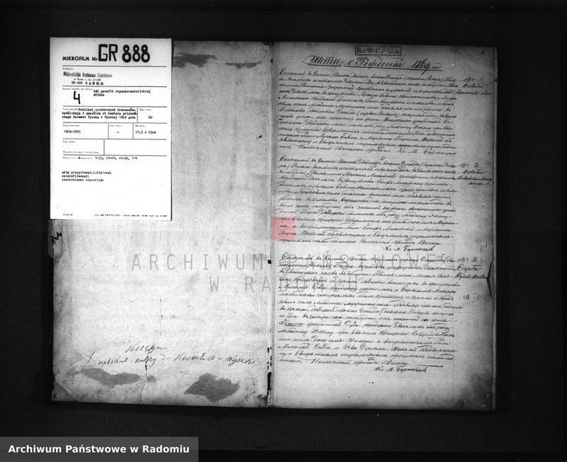 image.from.unit.number "Dublikat aktov uroždennyh, brakosočetavšihsâ i umerših ot Kostela prihodskago derevni Vysoka v Vysokiej na 1869 goda"