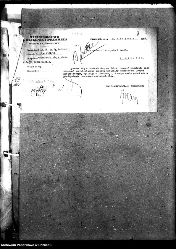 Obraz 12 z jednostki "Departament Przemysłu i Handlu [sprawy osobowe urzędników departamentu]"