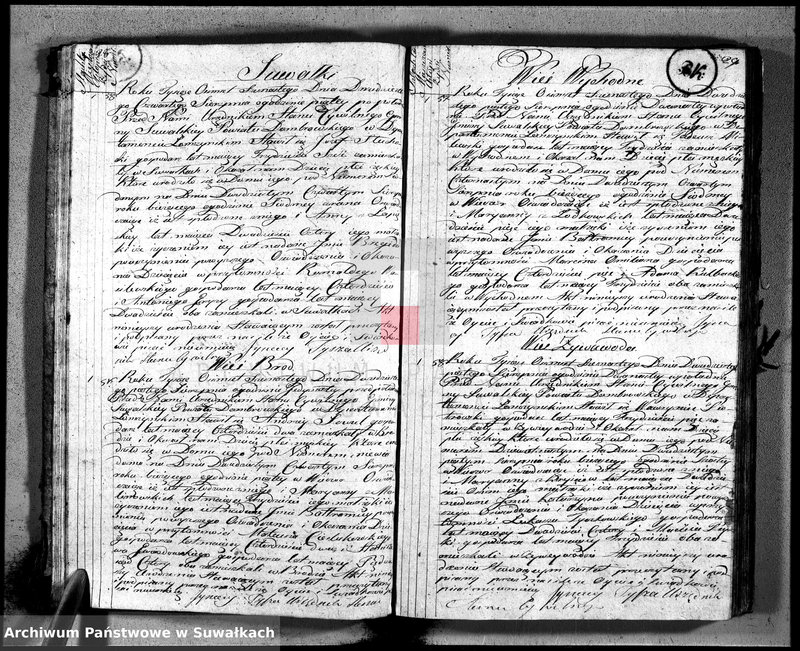 image.from.unit.number "Księga aktu urodzenia gminy suwalskiey, powiatu dąbrowskiego w departamencie łomżyńskim od dnia 1 maja 1816 do maja 1817 roku"