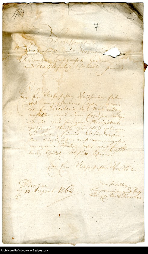 image.from.unit.number "Schriftwechsel der Stadt Neuenburg mit Dirschau"