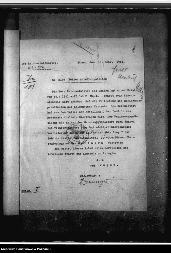 Obraz 5 z jednostki "Nominacje i objęcia kierowniczych stanowisk w urzędzie Reichsstatthaltera"