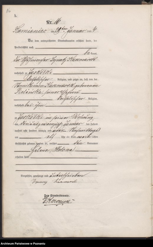 Obraz 19 z jednostki "Księga urodzeń"