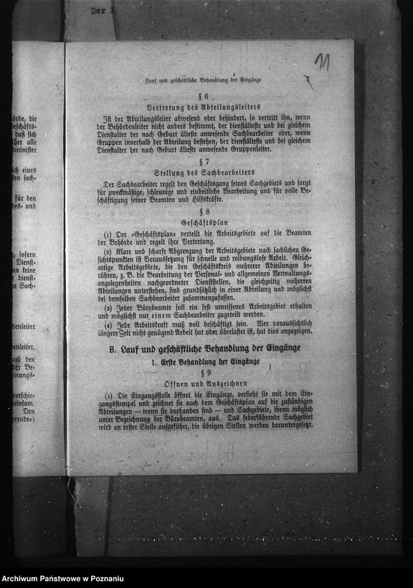 Obraz 15 z jednostki "Geschäftsordnung Abt. II a (i podział czynności)"