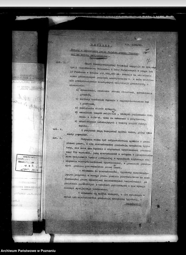 Obraz 11 z jednostki "Sprawy prawne projekty ustaw, rozporządzeń i uzasadnień przedkładanych do aprobaty p. Ministrowi b. Dzielnicy Pruskiej"
