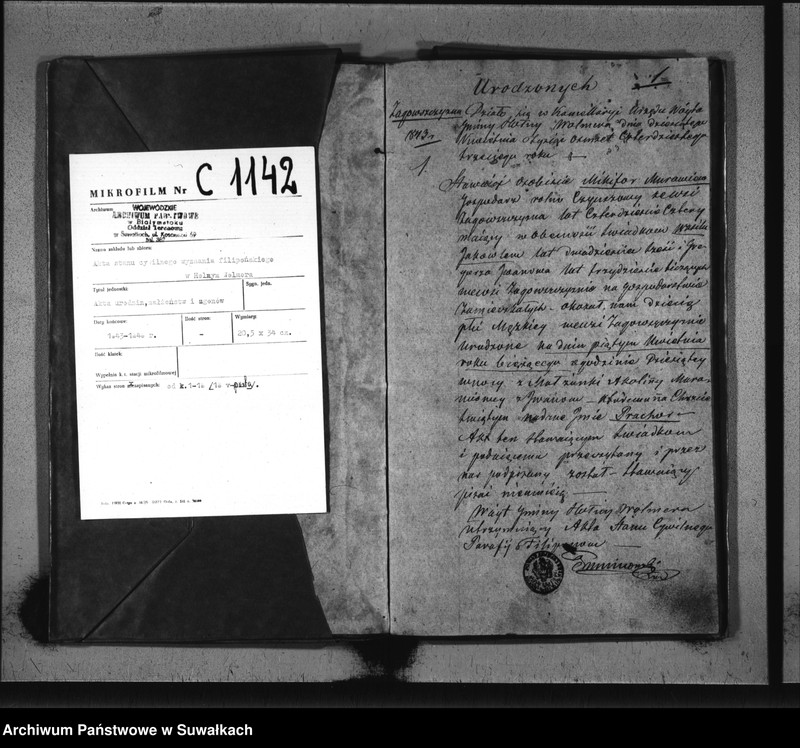 image.from.unit.number "Duplikat Sekty Filiponów gminy Hołny Wolmera z lat od 1843 do 1848"